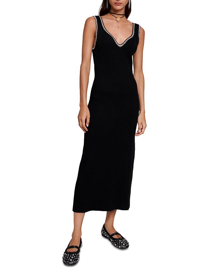 CHAIN-TRIM RIBBED-KNIT DRESS Flowering Girl