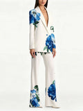 Makiya Flower Printed Blazer Set Flowering Girl