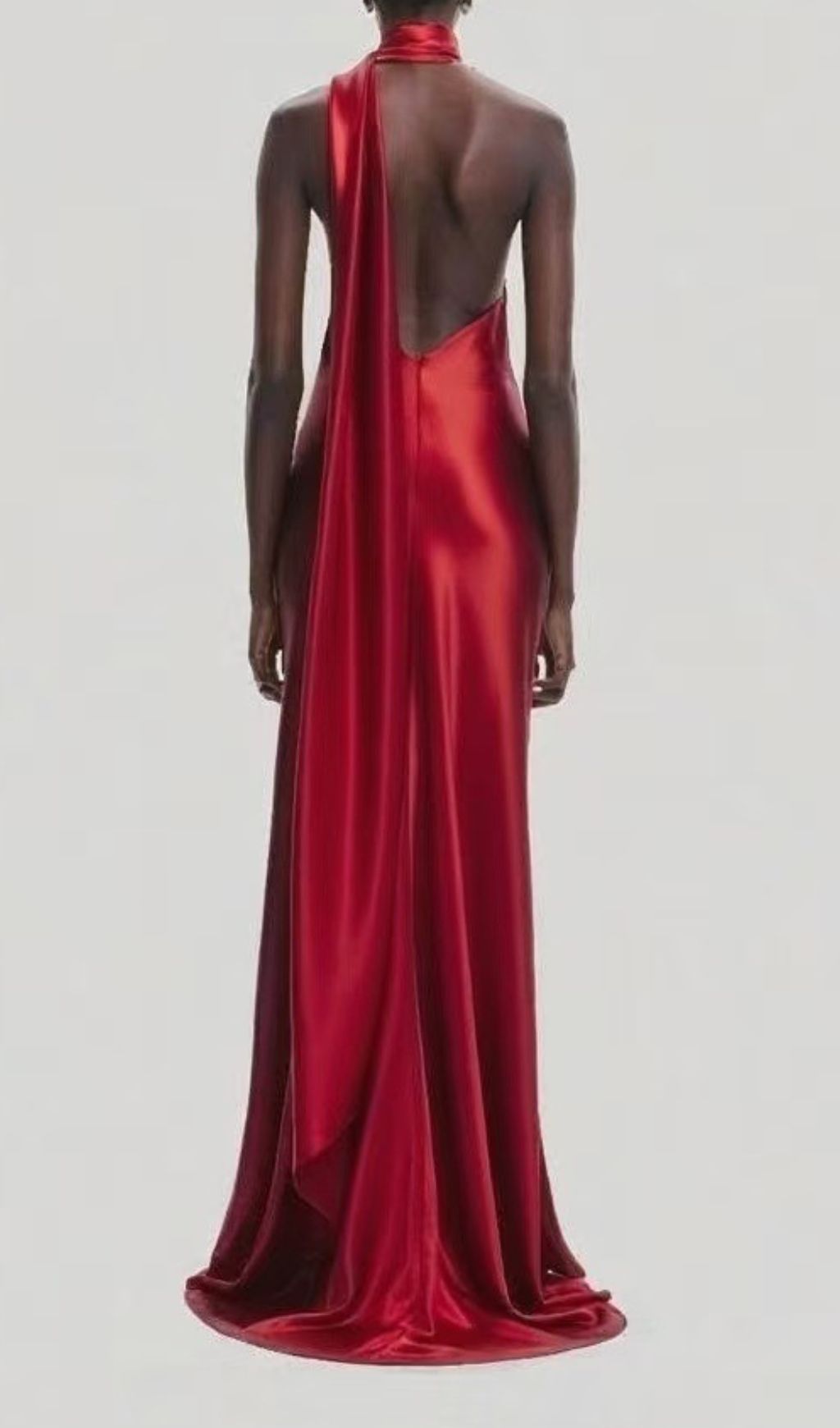 Carmelo Red Flower Halter Maxi Dress Flowering Girl