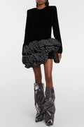Ursula Velvet Ruffle Dot Mini Dress Flowering Girl
