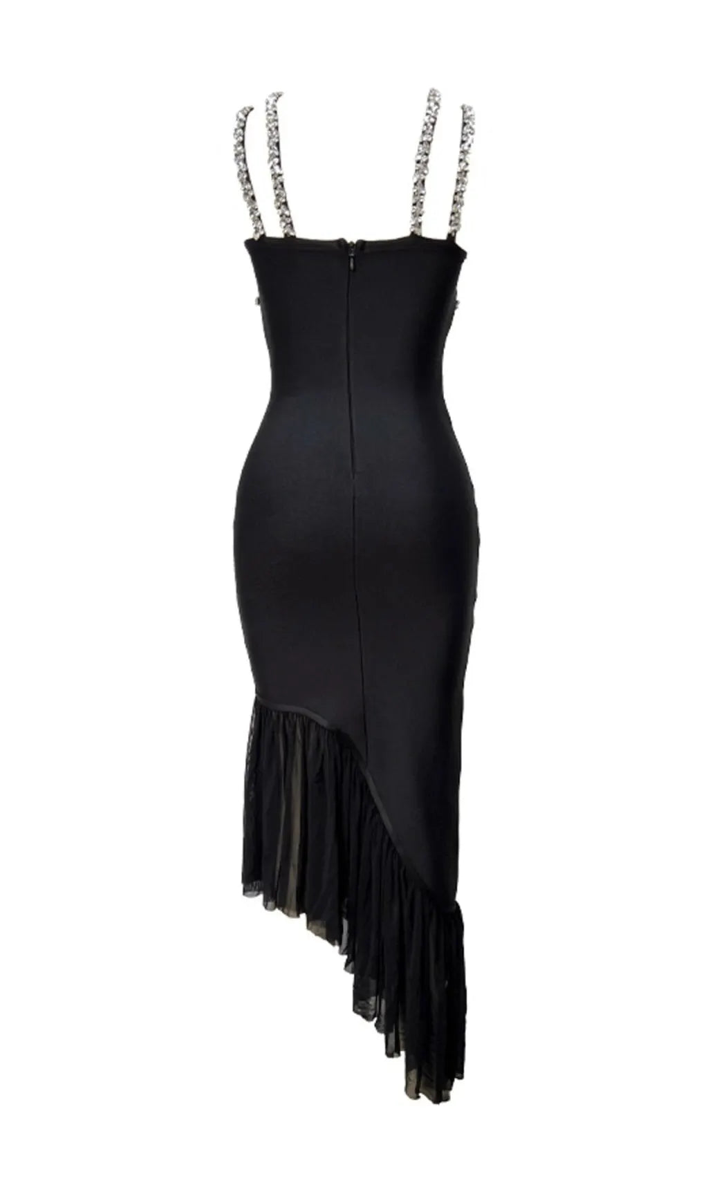 Allete Halter Crystal Ruffle Maxi Dress Flowering Girl