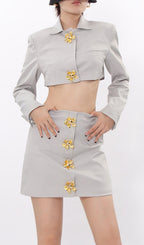 Idriya Grey Two-Piece Set Flowering Girl