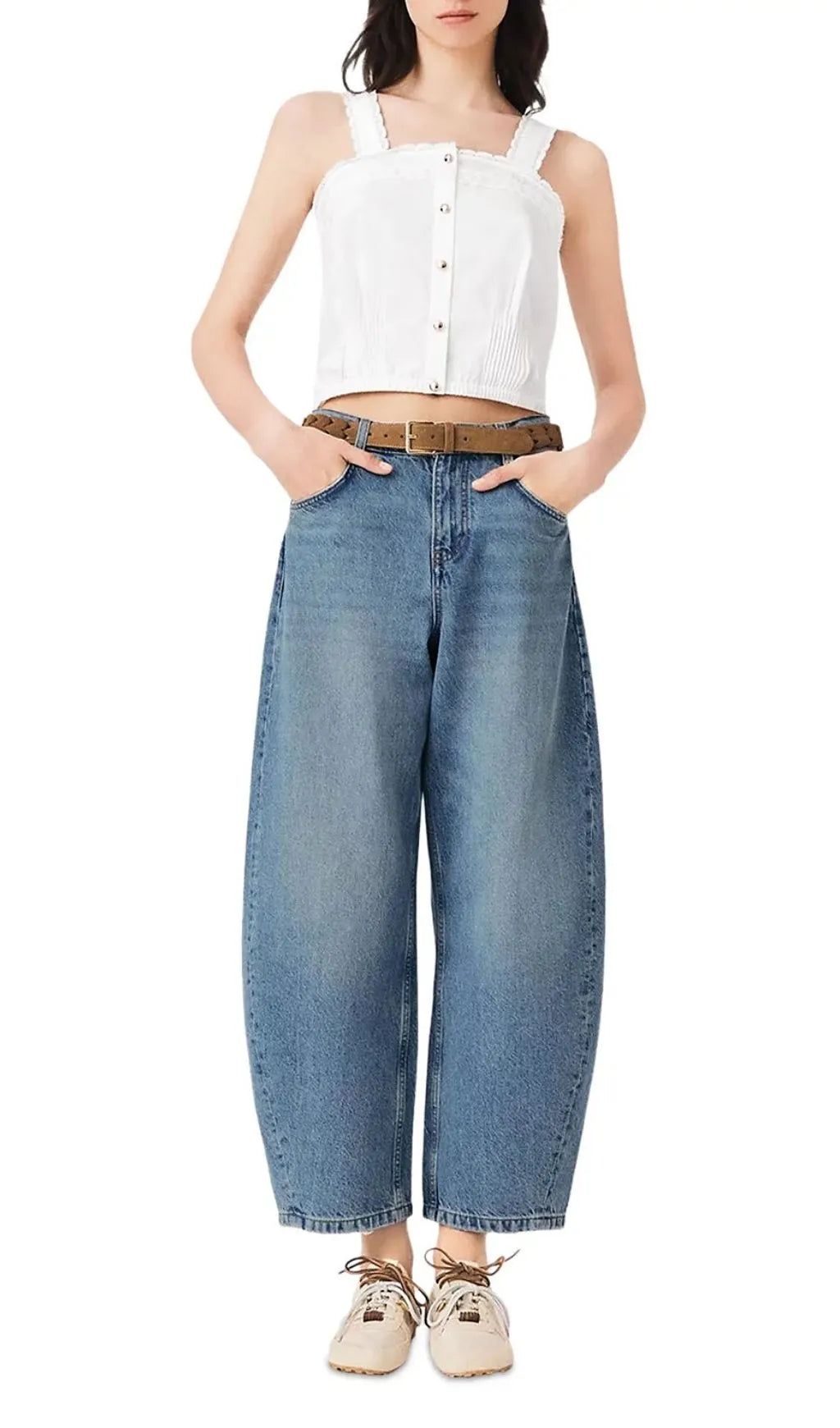Crop Top with Lace Trim Flowering Girl