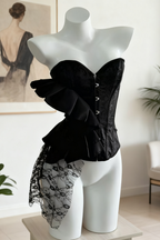 Retro Satin Strapless Corset Top Flowering Girl