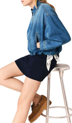 Denim Bomber Jacket Flowering Girl