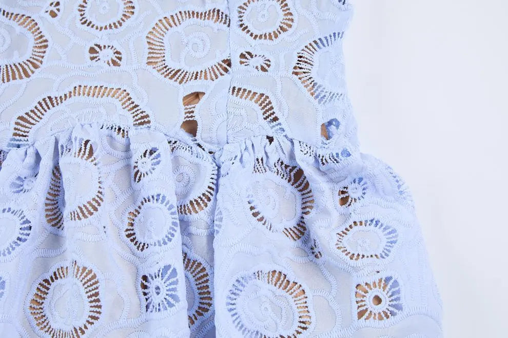Floral Lace Midi Dress - Blue Flowering Girl