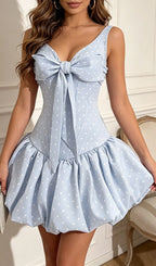 Libia Bow Dot Mini Dress Flowering Girl