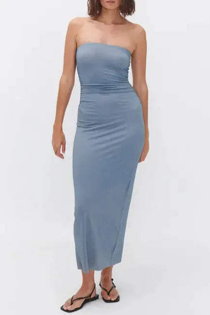Odessa Dress In Sidewalk Grey Flowering Girl