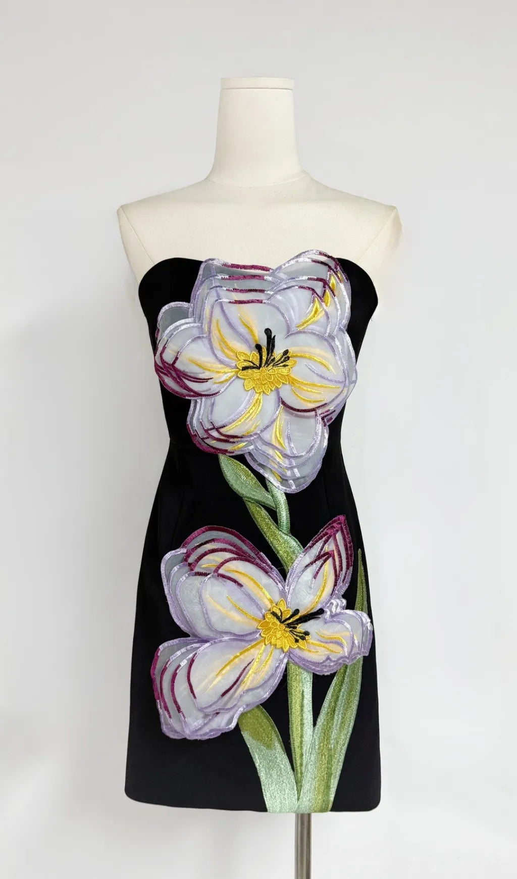 Evalina Strapless Flower Mini Dress Flowering Girl