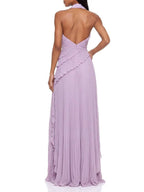Beldora V Neck Ruffle Pleated Maxi Dress Flowering Girl