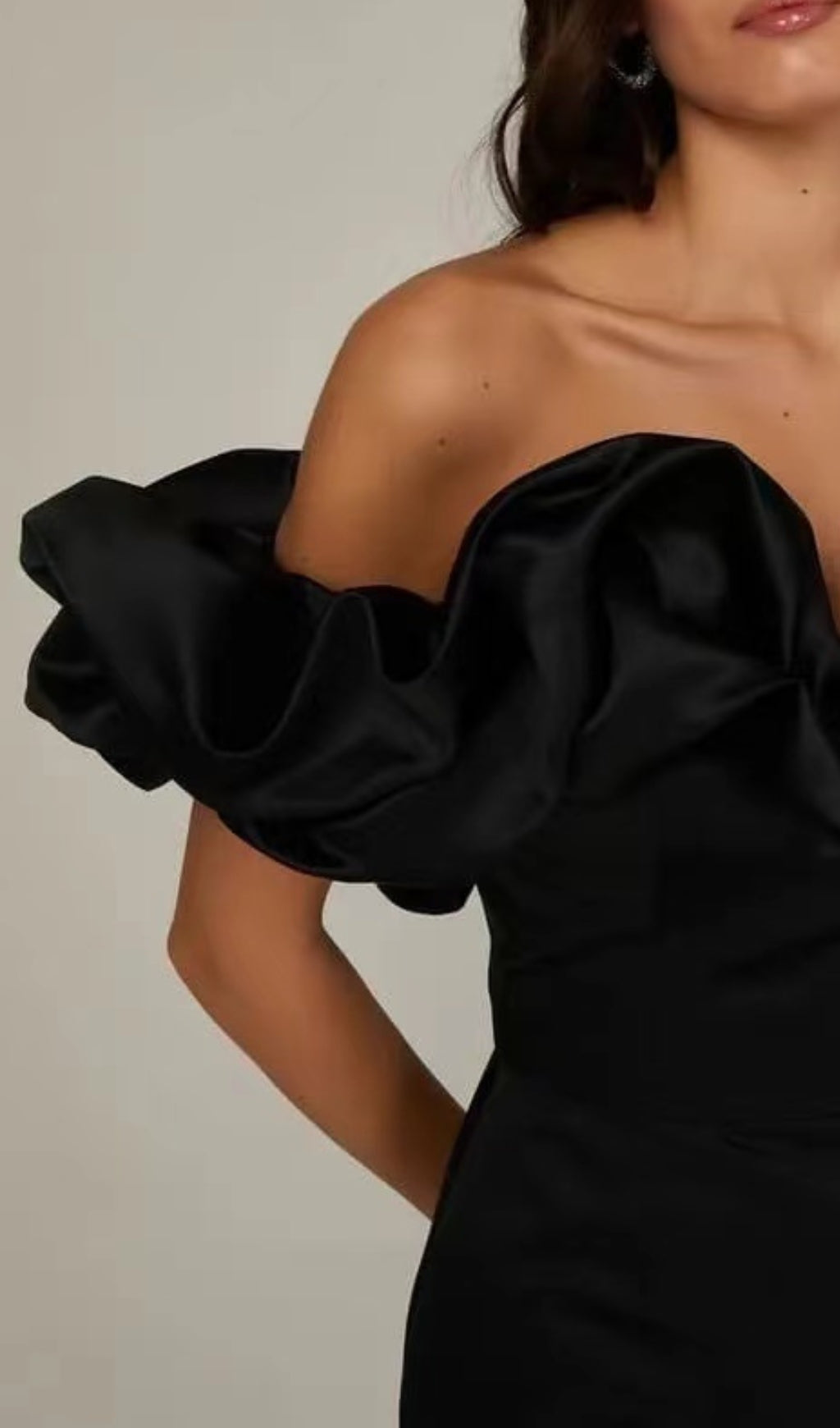 Satin Ruffle Strapless Dress Flowering Girl