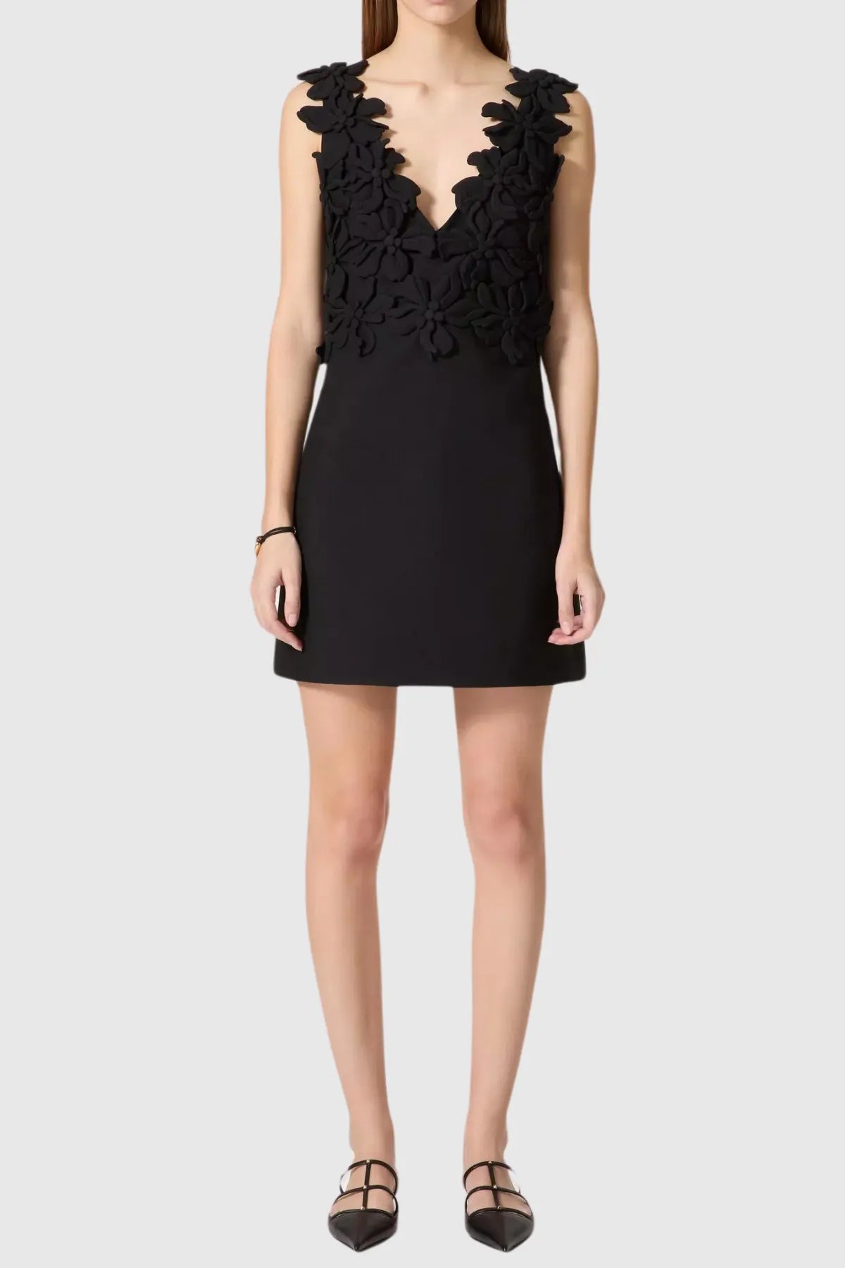 Juliete Floral Plunge Sleeveless Mini Dress Flowering Girl
