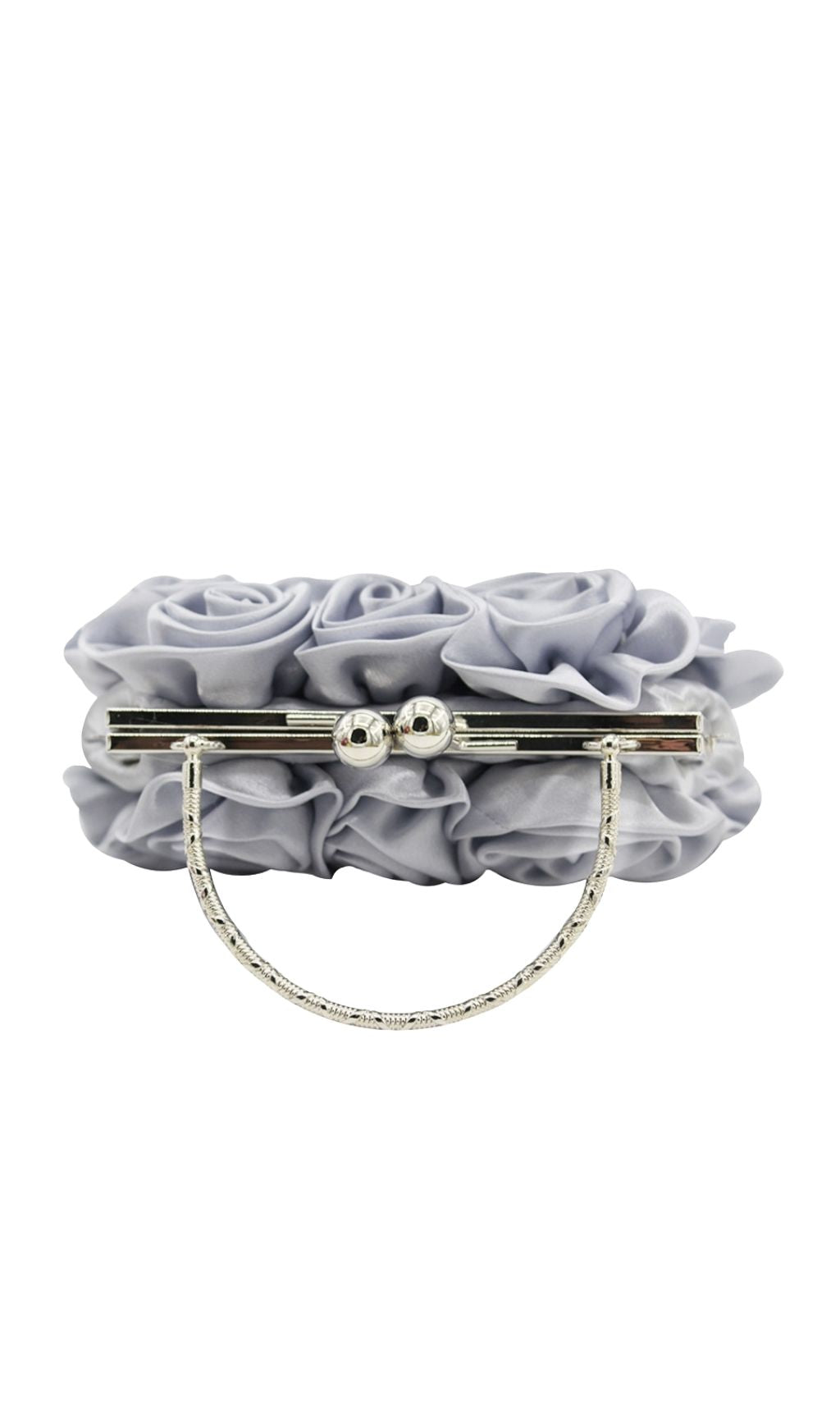 Adahy Flower Satin Bag In Silver Flowering Girl