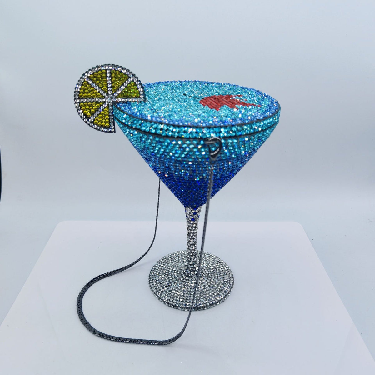 Garin Blue Rhinestone Goblet Bag Flowering Girl