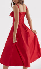 Red Rose Bustier Sundress Flowering Girl