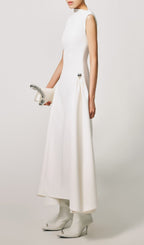 A Line Maxi Dress White Flowering Girl