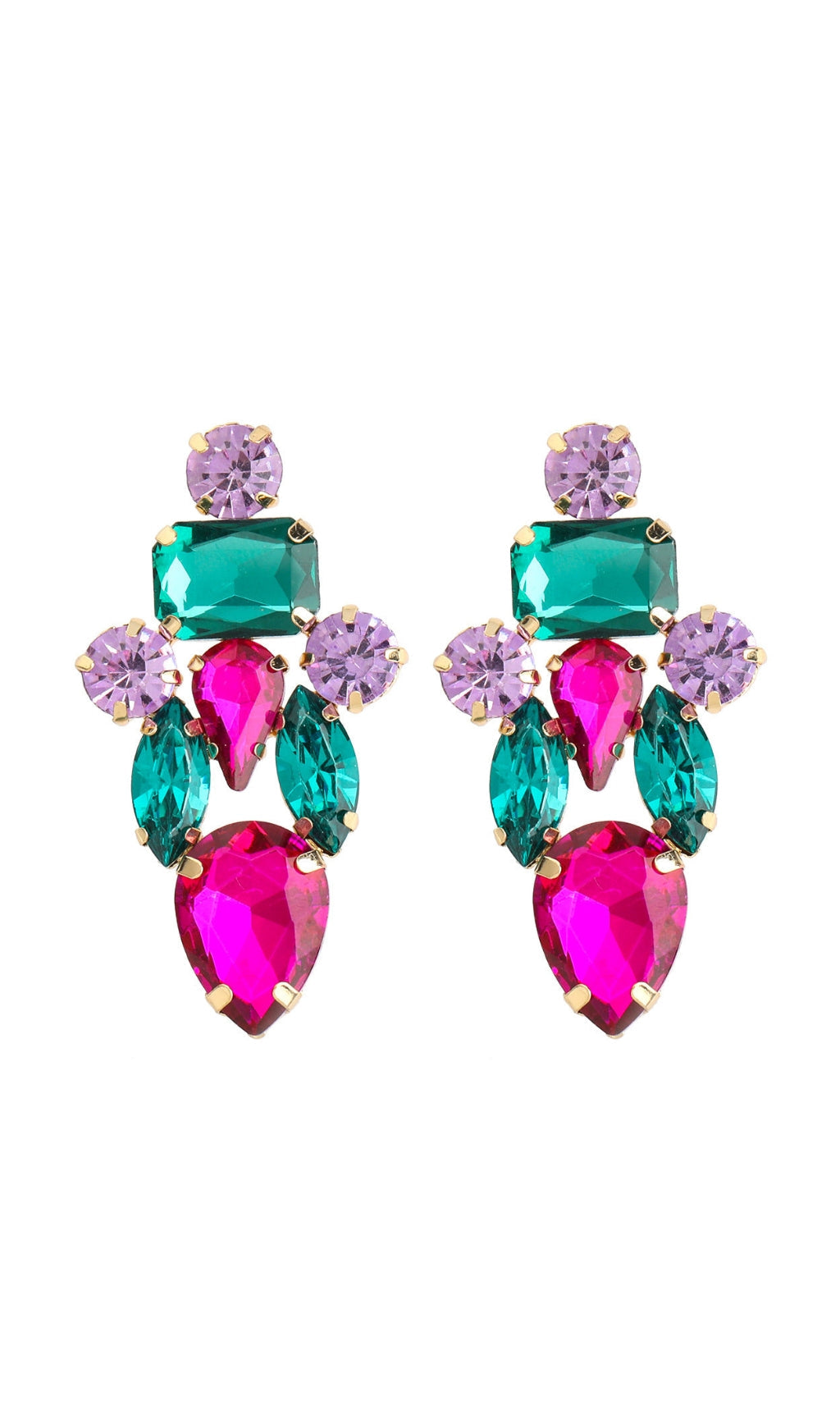 Drop Crystal Earrings Flowering Girl