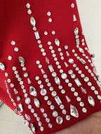 biela v-neck crystal-embellished midi dress in red Flowering Girl