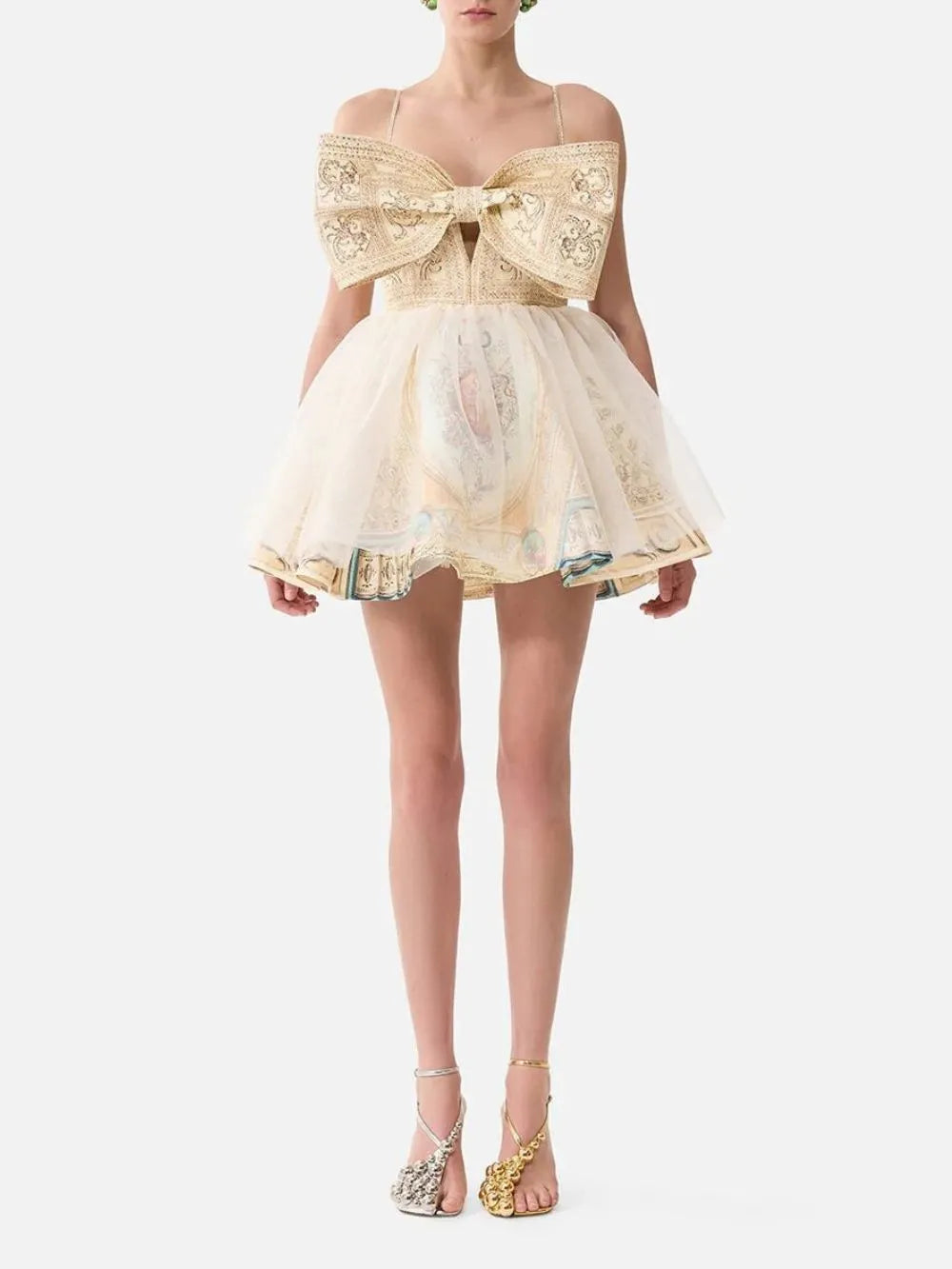 Michela Bow-Front Mini Dress Flowering Girl