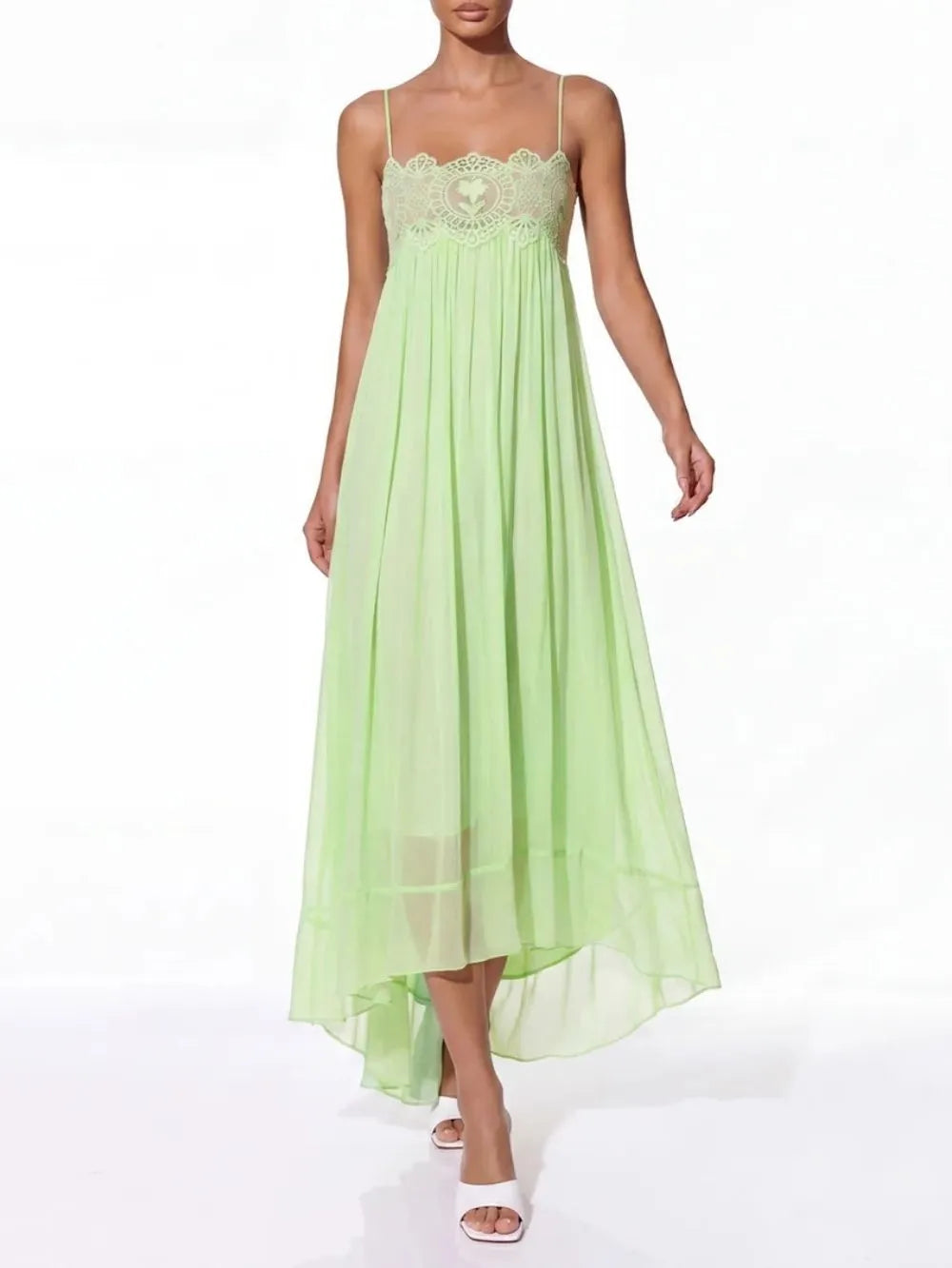 Hyquorin Spaghetti Maxi Dress Flowering Girl