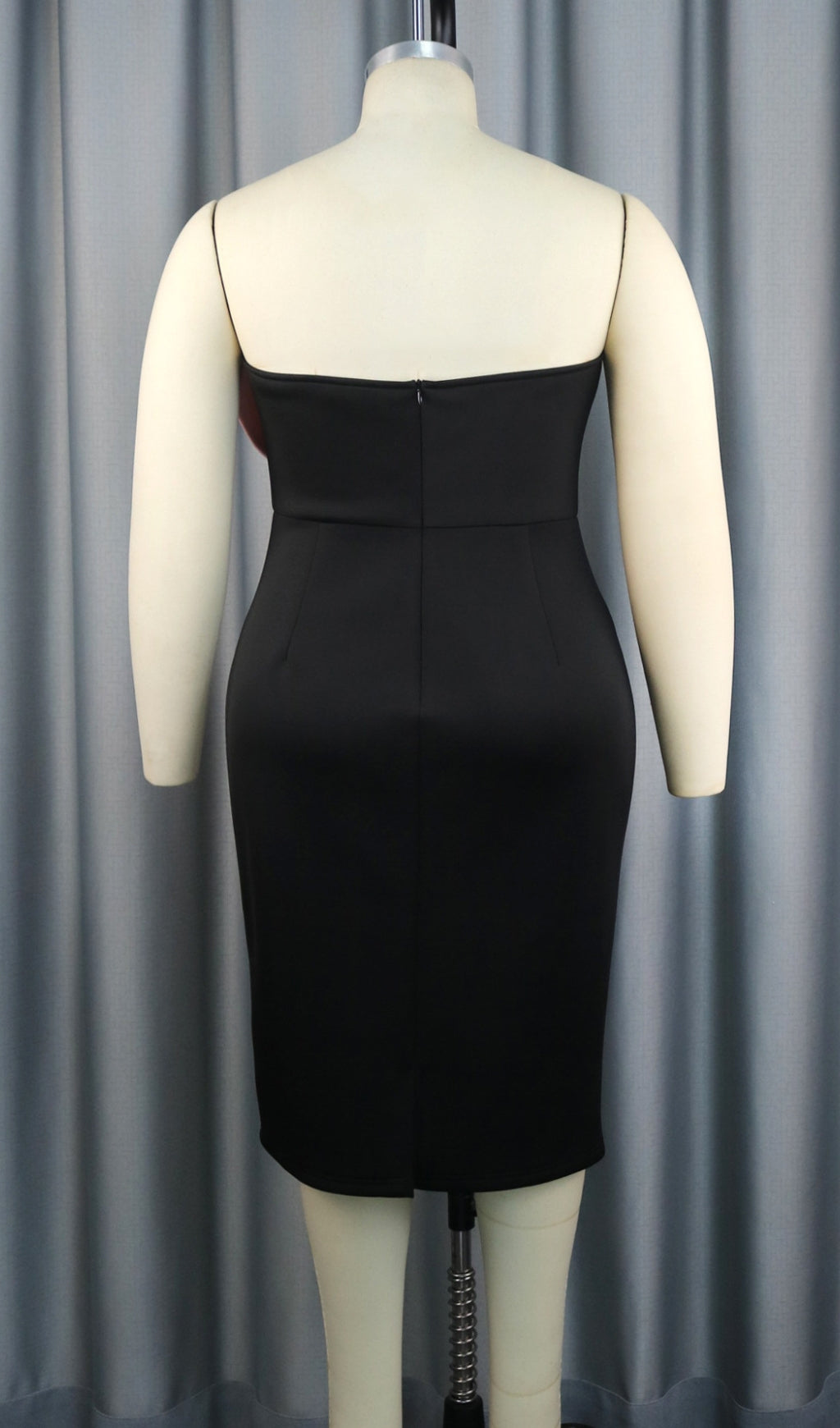 Bachue Black Bow Strapless Midi Dress Flowering Girl