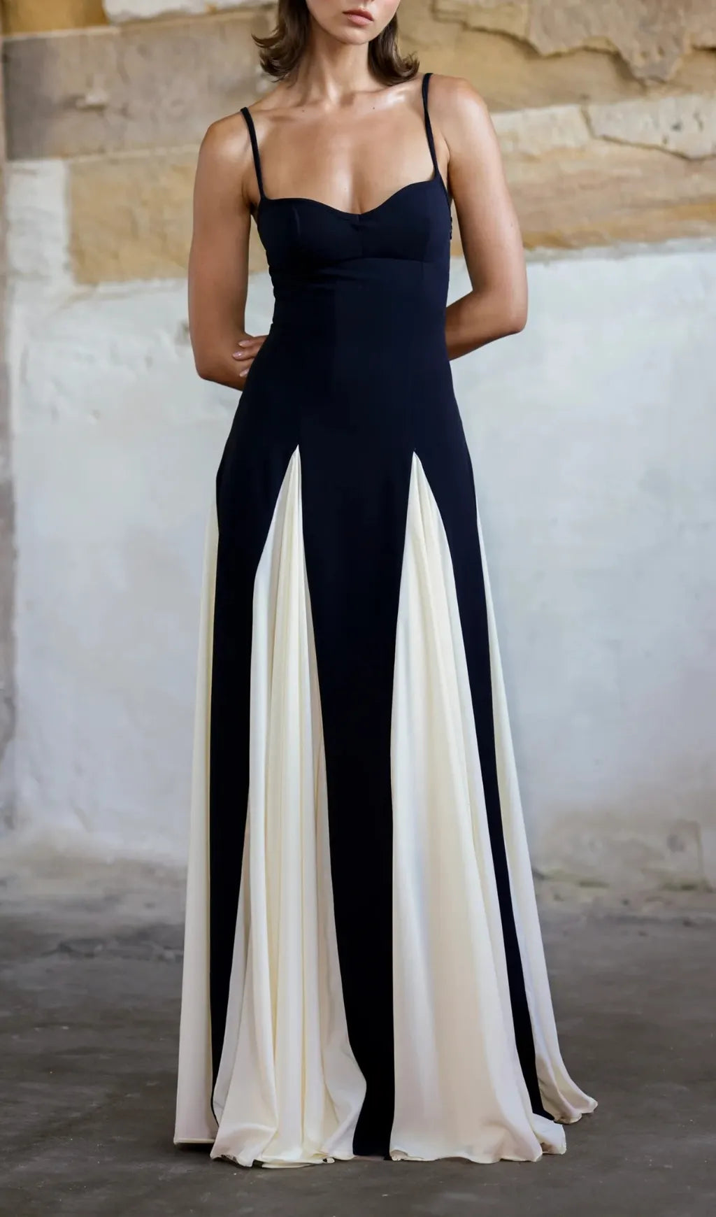 Brynna Black White Patchwork Maxi Dress Flowering Girl