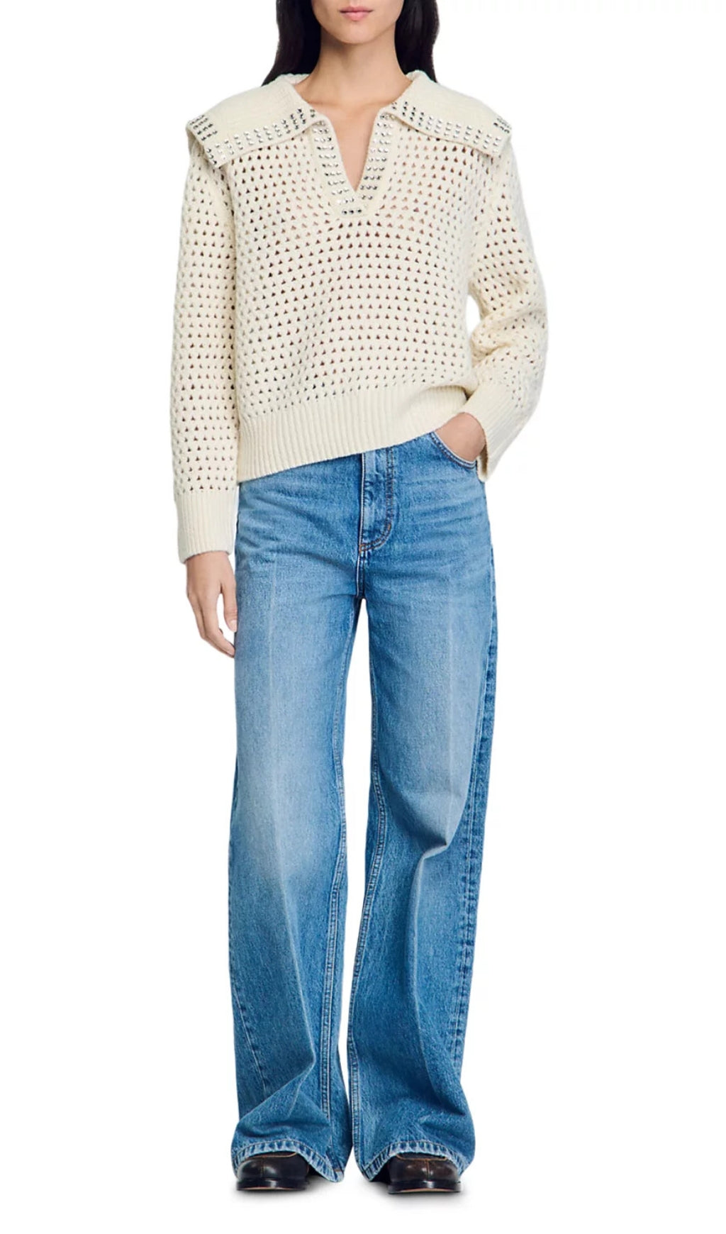 Ursule Open Knit Sweater Flowering Girl
