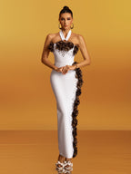 Sebastiane Halterneck Flower Bandage Maxi Dress Flowering Girl