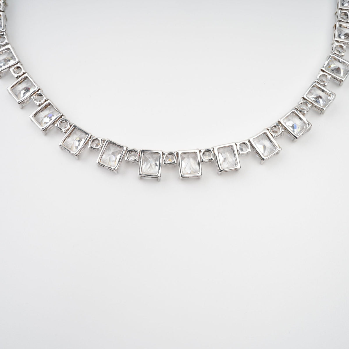 Mathilde Silver Tone Crystal Embellished Necklace Flowering Girl