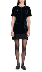 Short Velvet Dress Flowering Girl