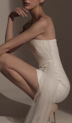 Chantoya Strapless Mesh Mini Dress Flowering Girl