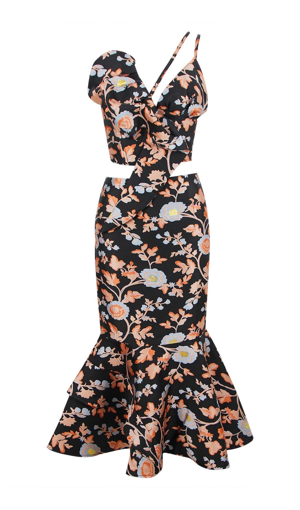 Jacquard Two Piece Set Flowering Girl