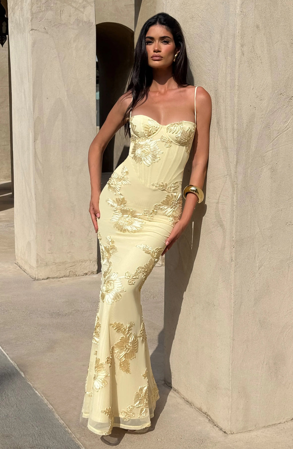 Nefertiti Maxi Dress - Lemon Flowering Girl