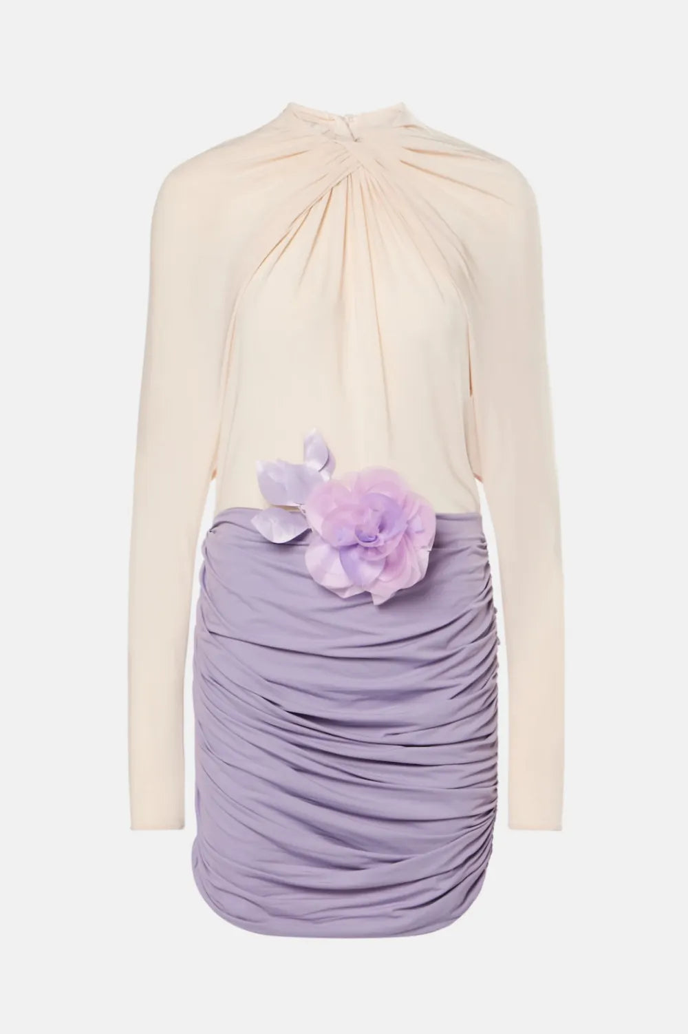 Drape Floral Backless Mini Dress Flowering Girl