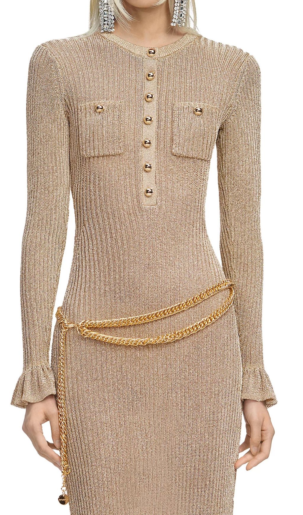 Ribbed Knit Midi Dress Flowering Girl