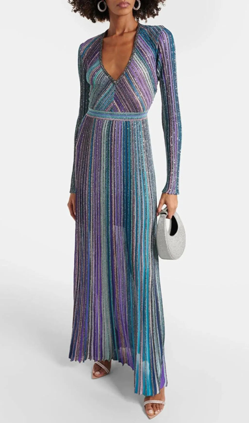 Hazen V-Neck Long Sleeve Maxi Dress Flowering Girl