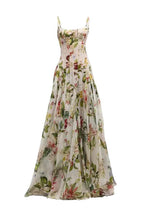 Multicolor Floral Print Fauna Gazar Gown Flowering Girl