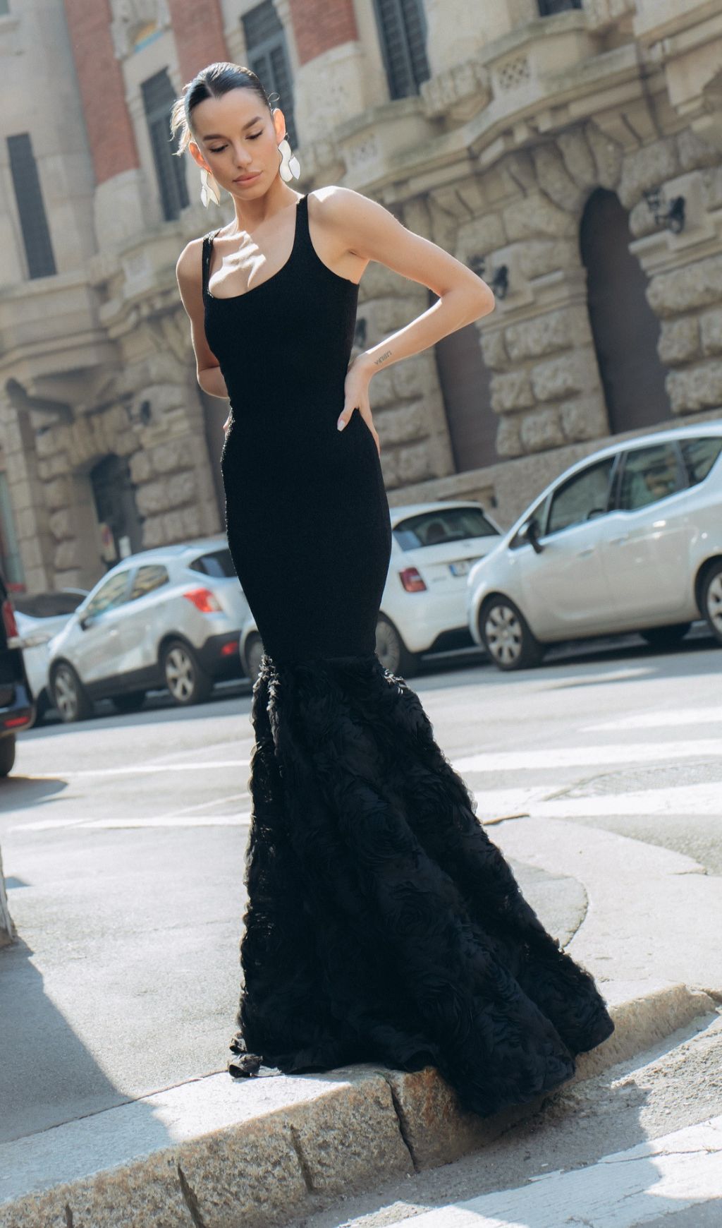 Gowan Black Strappy Flower Maxi Dress Flowering Girl