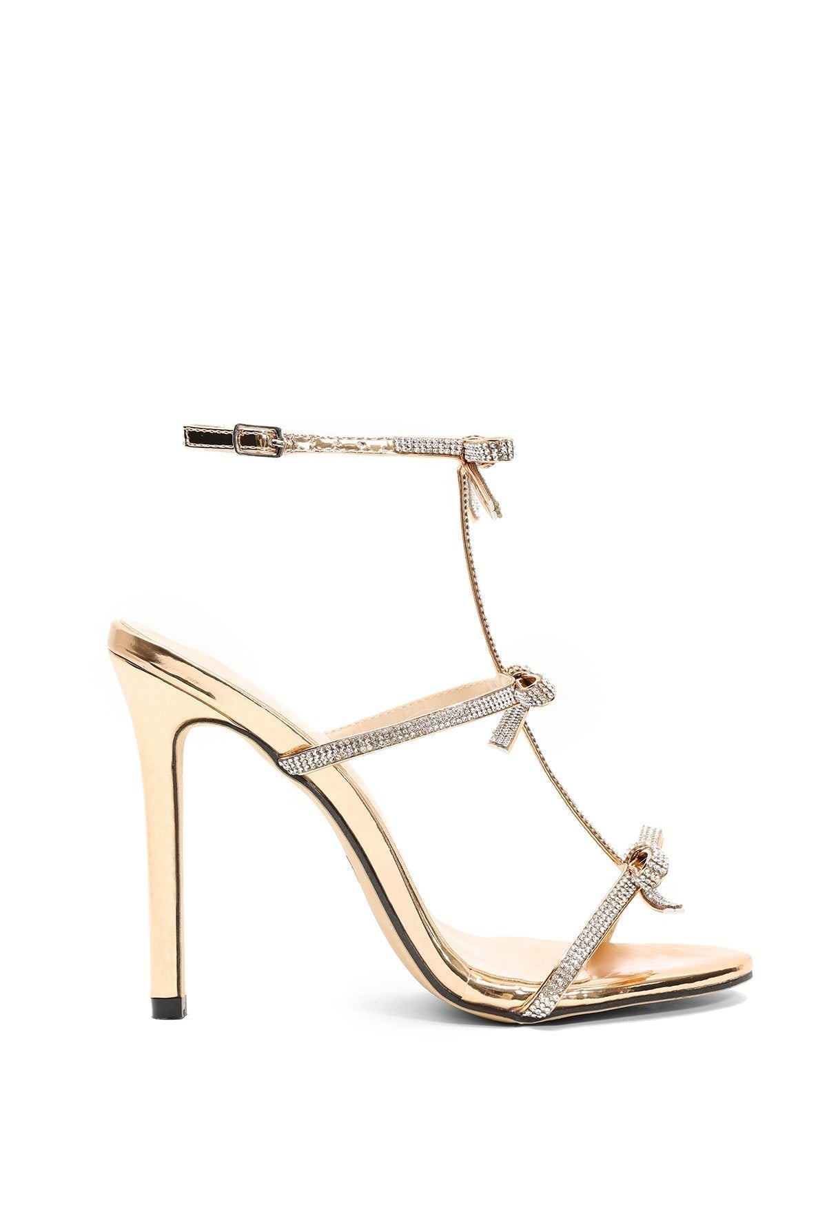 Aliaya Diamante Buckle Stiletto Sandals Flowering Girl