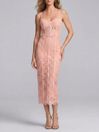 Makenzie Pink Lace Maxi Dress Flowering Girl