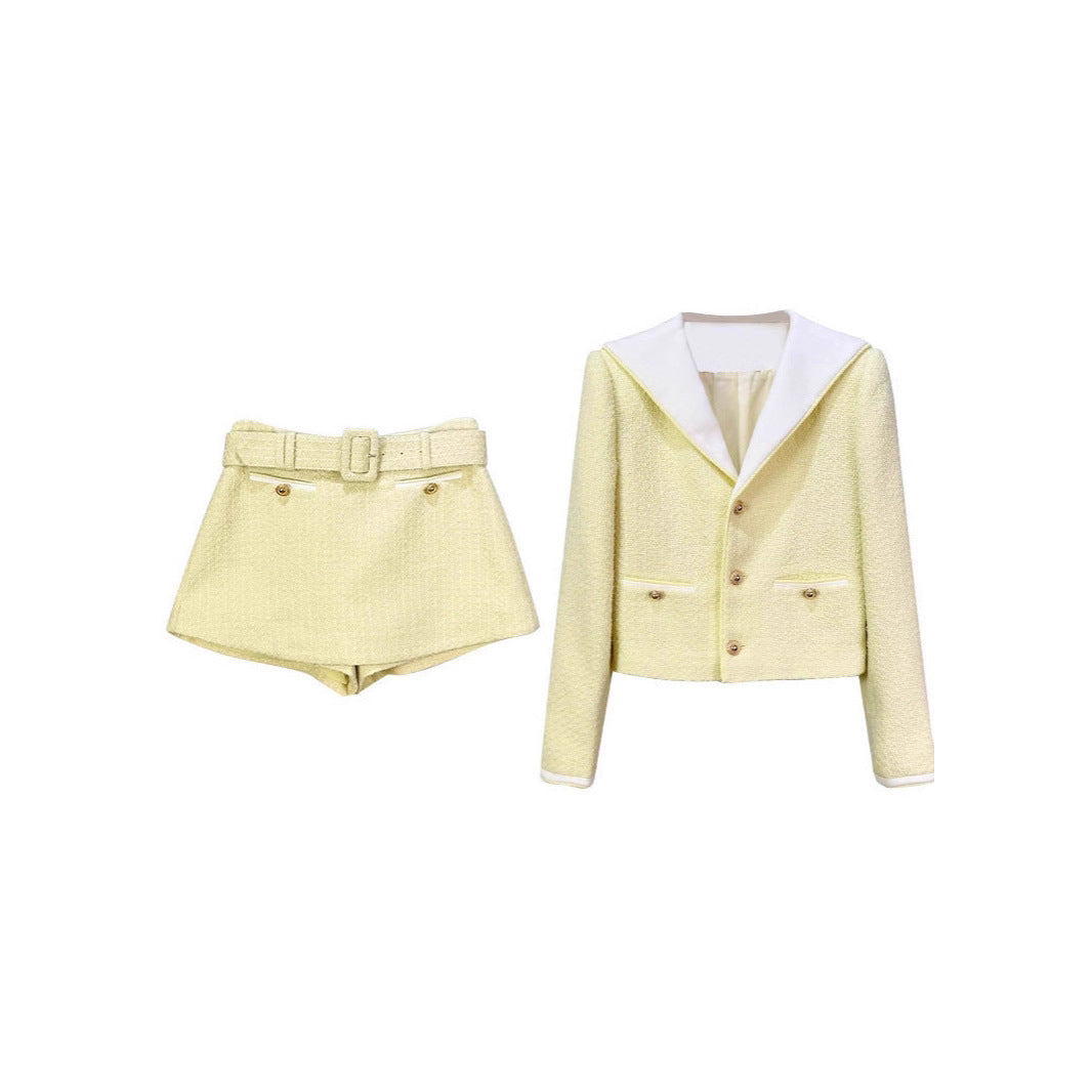 Sigrid Boucle Skort In Yellow Flowering Girl