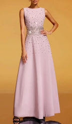 Felan Sleeveless Rhinestone Maxi Dress Flowering Girl