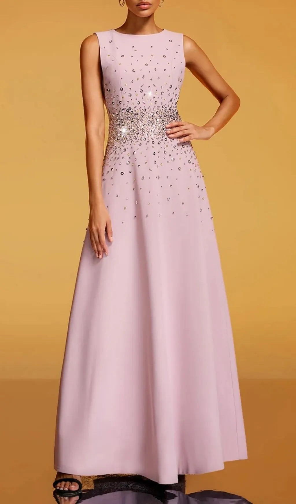Felan Sleeveless Rhinestone Maxi Dress Flowering Girl