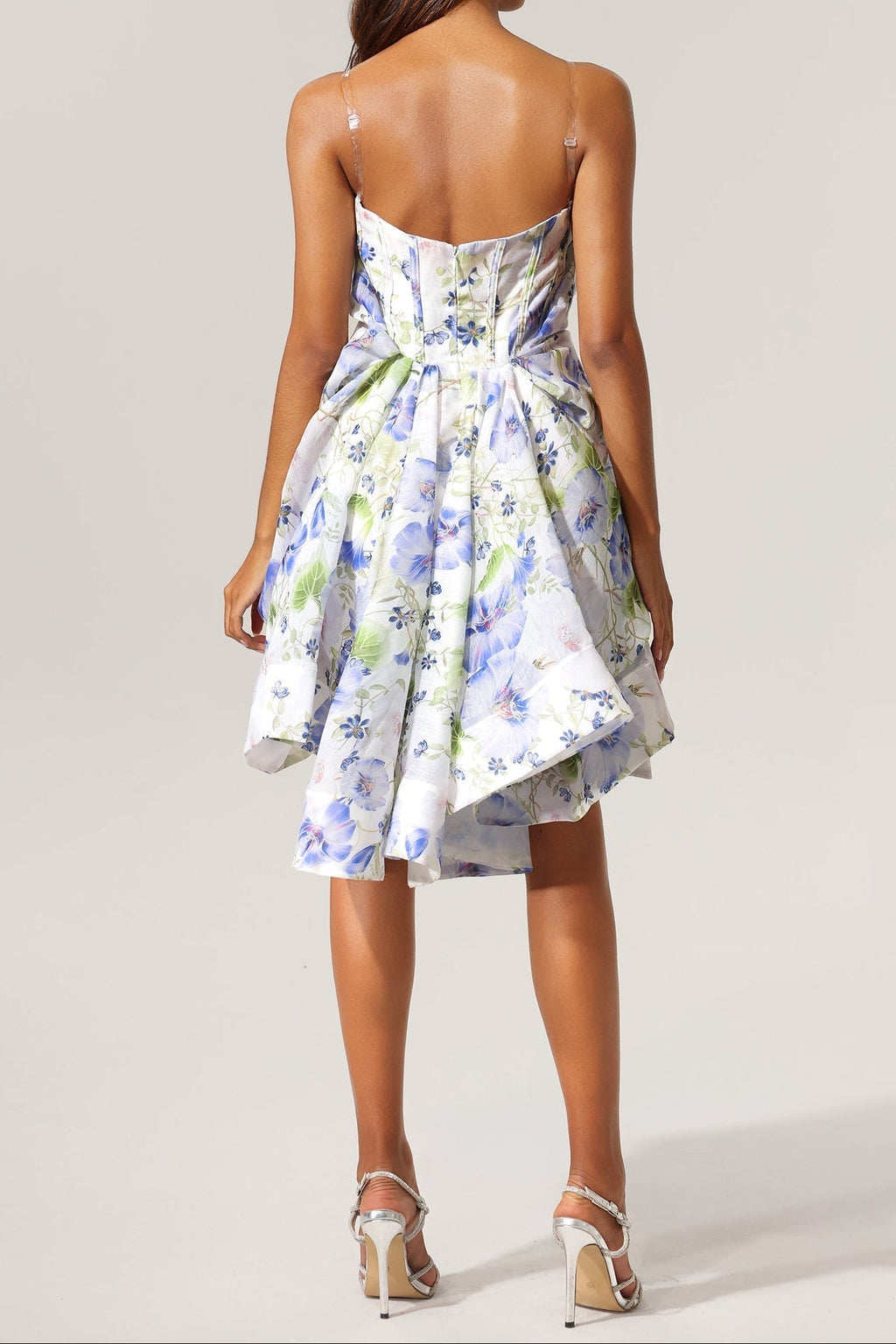 odelia floral print Sleeveless Asymmetrical Mini Dress Flowering Girl