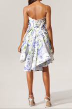 odelia floral print Sleeveless Asymmetrical Mini Dress Flowering Girl