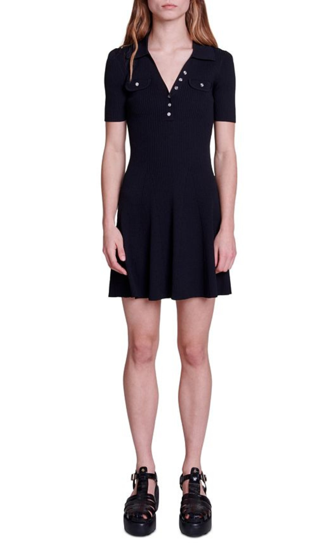 RIMOSETTE RIBBED KNIT DRESS Flowering Girl