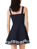 Crochet Panel Skater Mini Dress Flowering Girl
