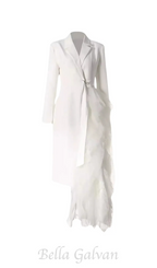 Dataya Mesh Patchwork Coat in White Flowering Girl