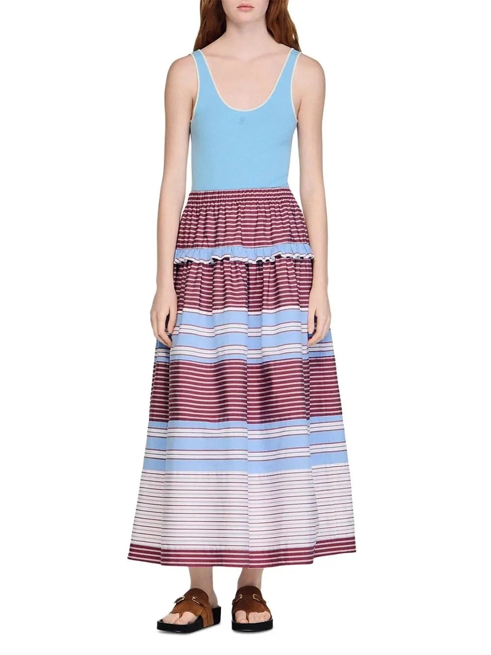 Long Striped Cotton Skirt Flowering Girl