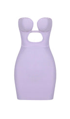 Bandeau Bandage Mini Dress In Lilac Flowering Girl
